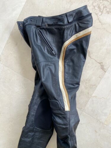 Ducati Performance Retro Womens Track Street Motorcycle Leather Pants 44 Italy