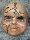 Creepy Cracked Doll Mask Gothic Smiling Stitched Face Haunted Dolly Baby Chucky