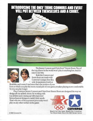 1984 Converse Tennis Shoes Chris Evert & Jimmy Connors Olympics