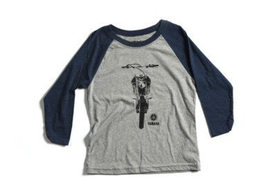 Factory Effex Fx Yamaha Bike Youth Baseball Shirt / Navy-Heather Gray (Xl)
