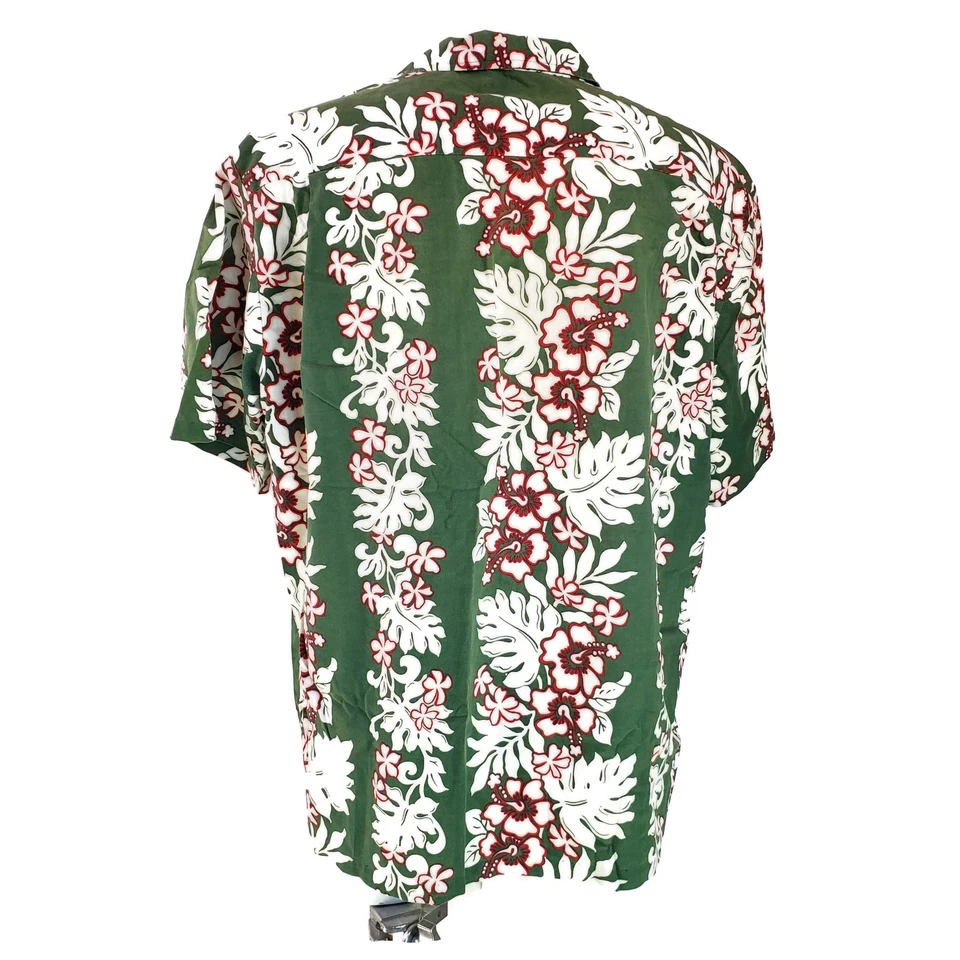 Camisa Aloha Hawaiana Royal Creations 2XL Vintage Floral Hoja de Hibisco Frondas Foto 3 de 4