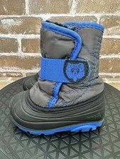 Kamik Snowbug Winter Fur Lined Snow Boots Blue Gray Boys Toddler Size 5