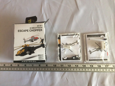 New Protocol Escape Chopper 3D Wind-Up Puzzle Set of 2 Build Wind Race it