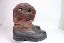 Georgia MudDog Mens Mississippi Brown Leather Pull On Work Boots 11 M dark Tan