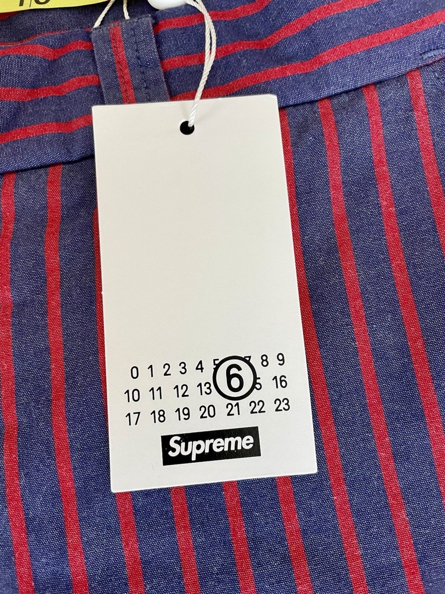 Supreme MM6 Maison Margiela Padded Shorts Navy Stripe Size Supreme MM6 Maison Margiela Padded Shorts Navy Stripe Size
