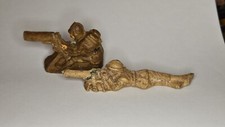 Vintage Pre-War II Set of Elastolin scale Soldiers 1930s Machine gun 2pcs