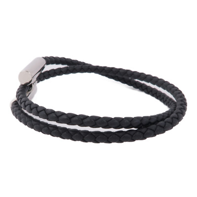 【Hermes】直営/正規店 Tournis Tresse bracelet レザー 黒 HERMES Tournis Tresse Bracelet Veau Swift Leather Noir Black