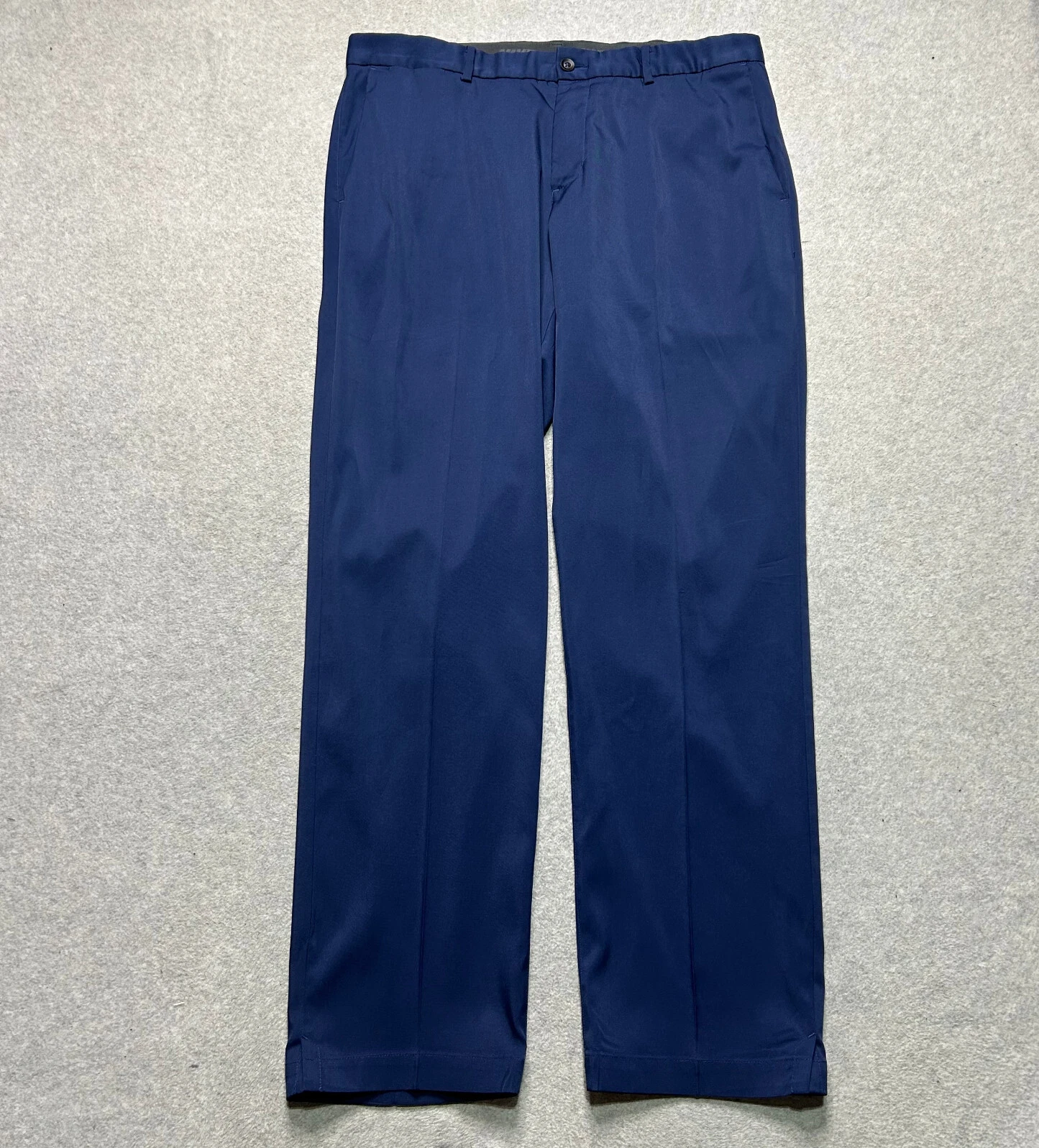 Nike Pantaloni Golf Uomo 34 X 32 Navy Standard Fit Dri Fit Performance Flat Front