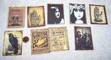 9~Halloween~Gipsy~Fortune Teller~Palmistry~Tarot~Fussy Cut~Linen Cardstock~Cards