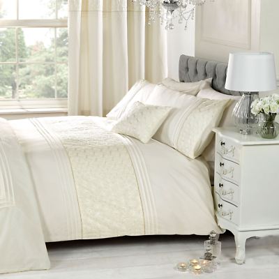 EVERDEAN Floral Cream Einzelnes Bettbezug-Set Luxus Bettwäsche