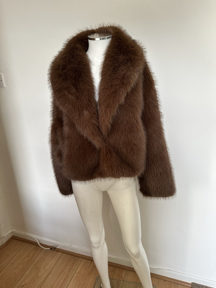 【ZARA】S : フェイクファーショートコート● ブラウン 6318/021 ZARA】フェイクファーショートコート 6318/021 (ZARA/ムートン