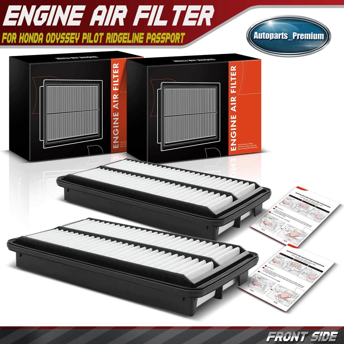 Engine & Cabin Air Filter Combo Set For Honda Odyssey 2018-2022 V6 3.5L - Easy Install, Direct Fit