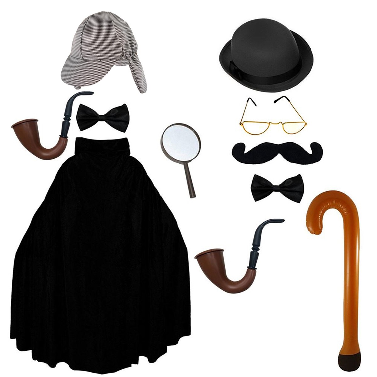 JUEGO DE DISFRACES WATSON LIBRO ESCOLAR DETECTIVE VESTIDO ELEGANTE DÍA