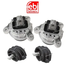 Engine Motor Mount Hydraulic + Transmission Mount Set 4pcs OES Febi for BMW 528i