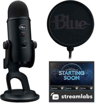 Logitech Blue Yeti Game Streaming USB Condenser Microphone Kit