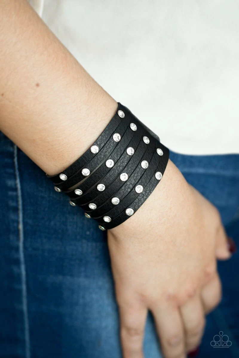 Paparazzi Bracelet Sass Squad Black Urban Style Snap Wrap eBay