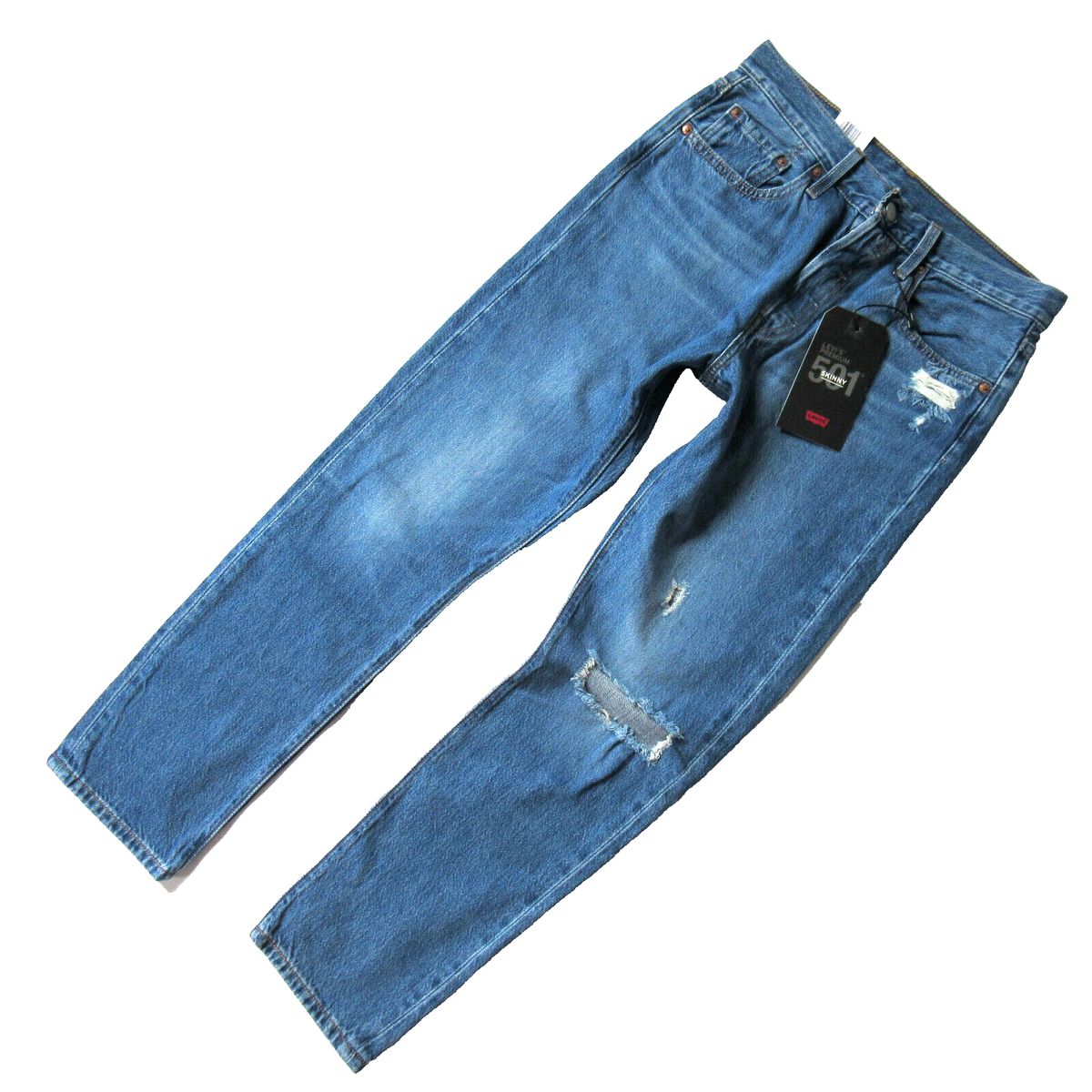 NWT Levi's 501 Skinny in Sansome Street Destroyed Non-Stretch Crop Jeans 28