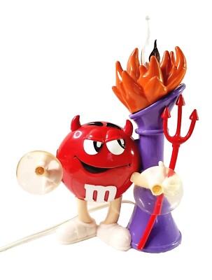 Vintage M&M's Candy Halloween Devil Mini Flickering Window Candle