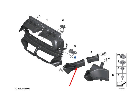 NEW BMW M4 COUPE COMPETITION G82 FRONT LEFT BRAKE AIR DUCT  