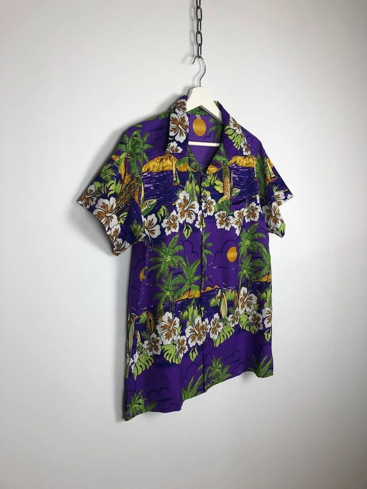 Camisa Hawaiana Camisa Multicolor Tommy Vercetti Estilo Vintage M Foto 3 de 4