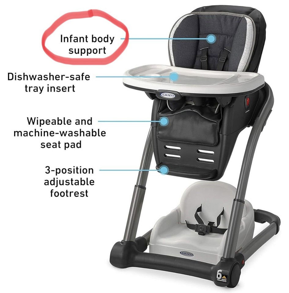 Graco blossom baby high chair infant body support Cushion eBay