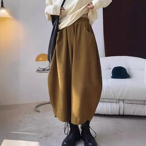 Winter Damen Japanische Lockere Weite Beine Cropped Haremshose Unterhose Hose Neu - Bild 10 von 24