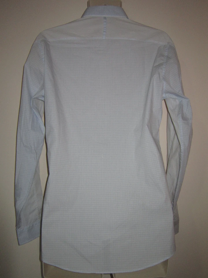 GUCCI Dress Shirt Slim Fit Blue Cotton Blend Made in Italy Sz 40 / US 15-3/4 - Image 4 of 4