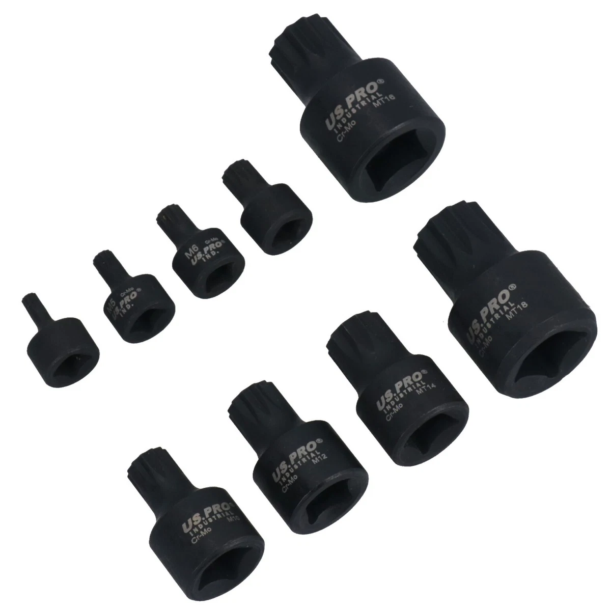 Stubby Impact XZN Spline Triple Square Male Sockets M4 M18 Mixed