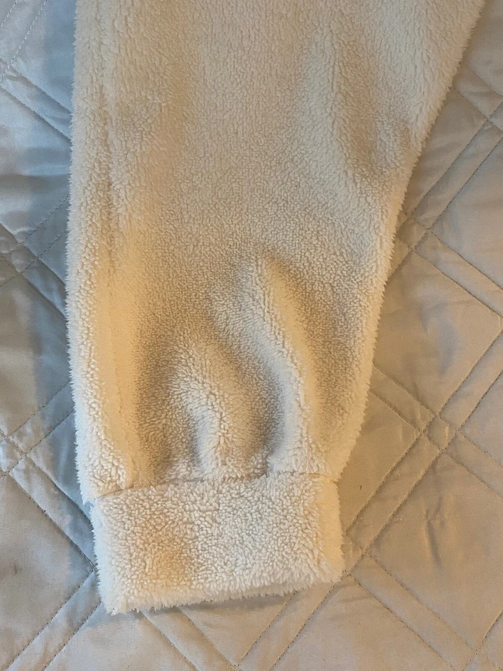 Conjunto de pijama para mujer de 2 piezas de lana suave marfil ropa de salón top corto jogger talla 2X Foto 3 de 4