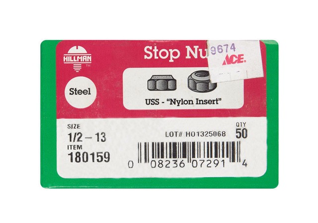 The Hillman 180159 1/2in X 13in Nylon Insert Lock Nut 50-pack for sale ...