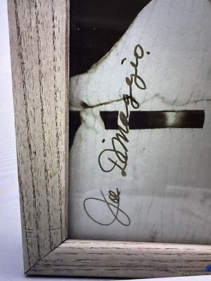 Mickey Mantle Joe DiMaggio Ted Williams Autographed Wooden Framed