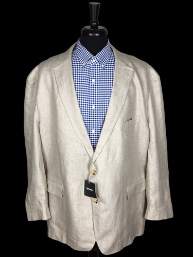 Indochino Mens 100% Linen Beige 54R ? Two Piece Suit Flat Pant 50x27 Jellyfish - Picture 4 of 18