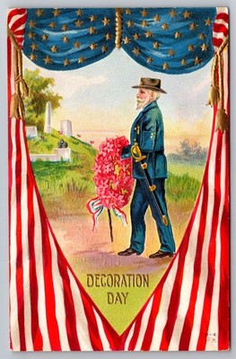 Memorial Day Postcard Honoring Dead in Cemetery D4 Nash Unposted