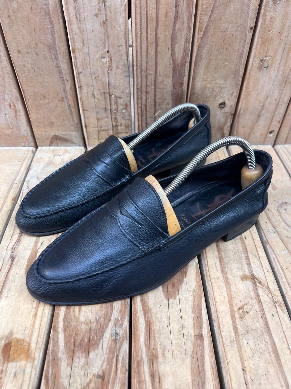 Saint Laurent Women's Black leather Pull on Penny Loafers  Sz uk 7 Us 10 EUR  40 thumbnail 11