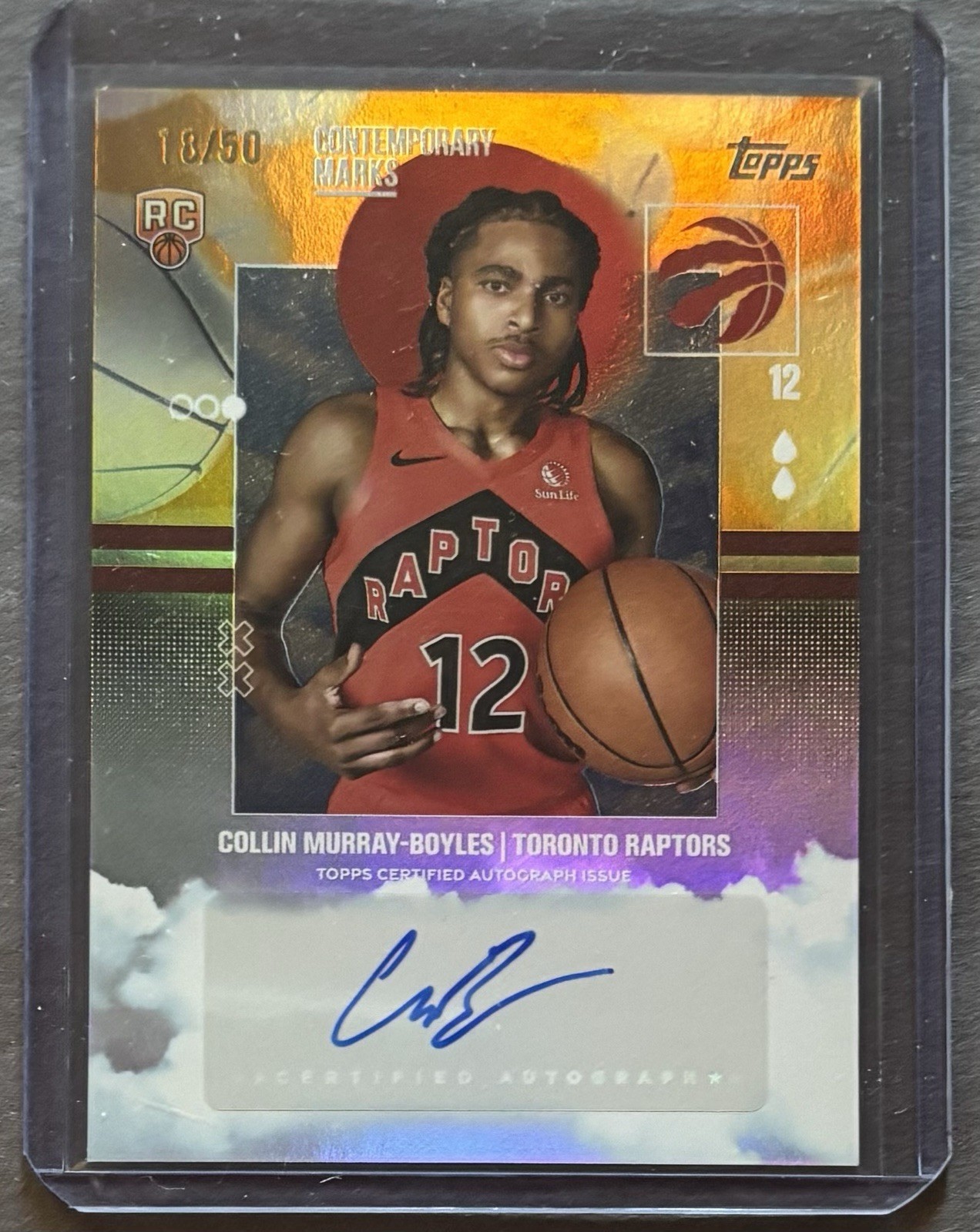 2025 TOPPS NBA COLLIN MURRAY-BOYLES CONTEMPORARY MARKS GOLD RC AUTO /50 RAPTORS