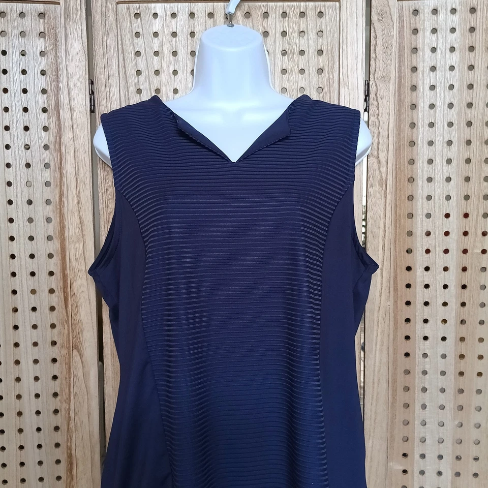 Camiseta sin mangas acanalada Coral Bay Energy para mujer talla L azul marino Foto 3 de 4