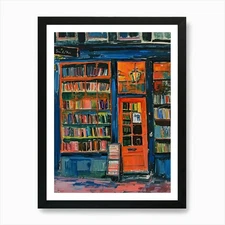 Amsterdam Book Nook Bookshop 4 Art  Framed Wall Art Poster Canvas Print Picture