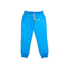 FIGS Zamora Jogger Scrub Pants Unisex Large Blue Stretch Health Care Classic Fit