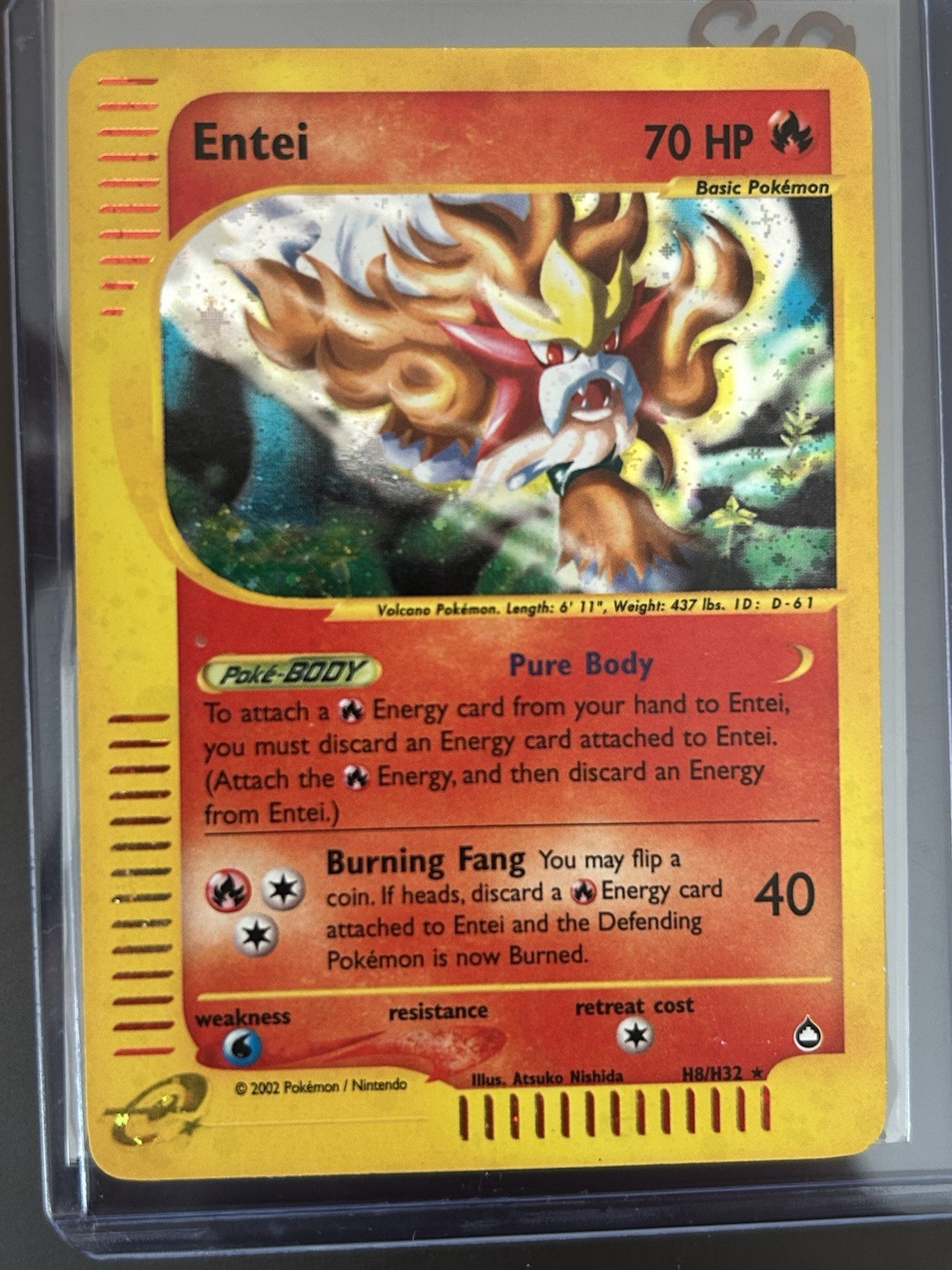2003 Pokemon Aquapolis Entei Holo H8/H32 MP