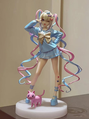 #ad #ad Needy Girl Overdose Anime Figure with cat Action Figures Virtual Uploader PVC $10.99