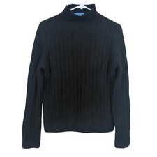 Deane  White Lambswool Angora Mock Neck Old Money Sweater Sz Small