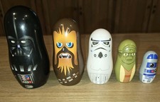 5 Star Wars Nesting Dolls - Vader, Chewbacca, Stormtrooper, Yoda, R2D2 - 2015