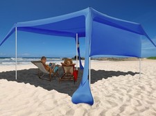 Beach Canopy Tent Shade W/ Sidewalls 10x10FT 6.6FT Tall UPF50 Sun Shelter