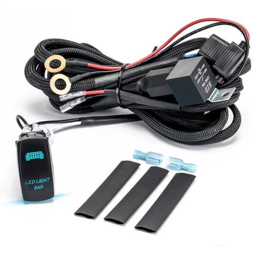 LED Light Bar Wiring Harness 1 Lead 16AWG Nylon Kit for Fog Lights LED Light Ba