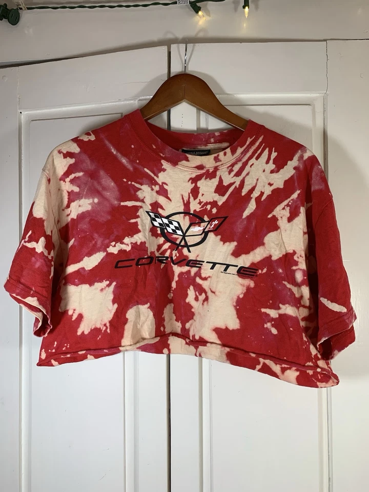 Corvette 衬衫女式大号作物上衣经典通用雪佛兰 DIY 切割 Steve & Barrys — 第 2/4 张图片