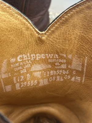 Chippewa Men 12 Bison Leather Cowboy Work Boots 29555 USA  display picture 1