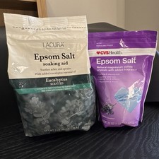 Lacura Eucalyptus 3 lb  CVS Health Lavender 22 oz Epsom Salts Calming Relaxing