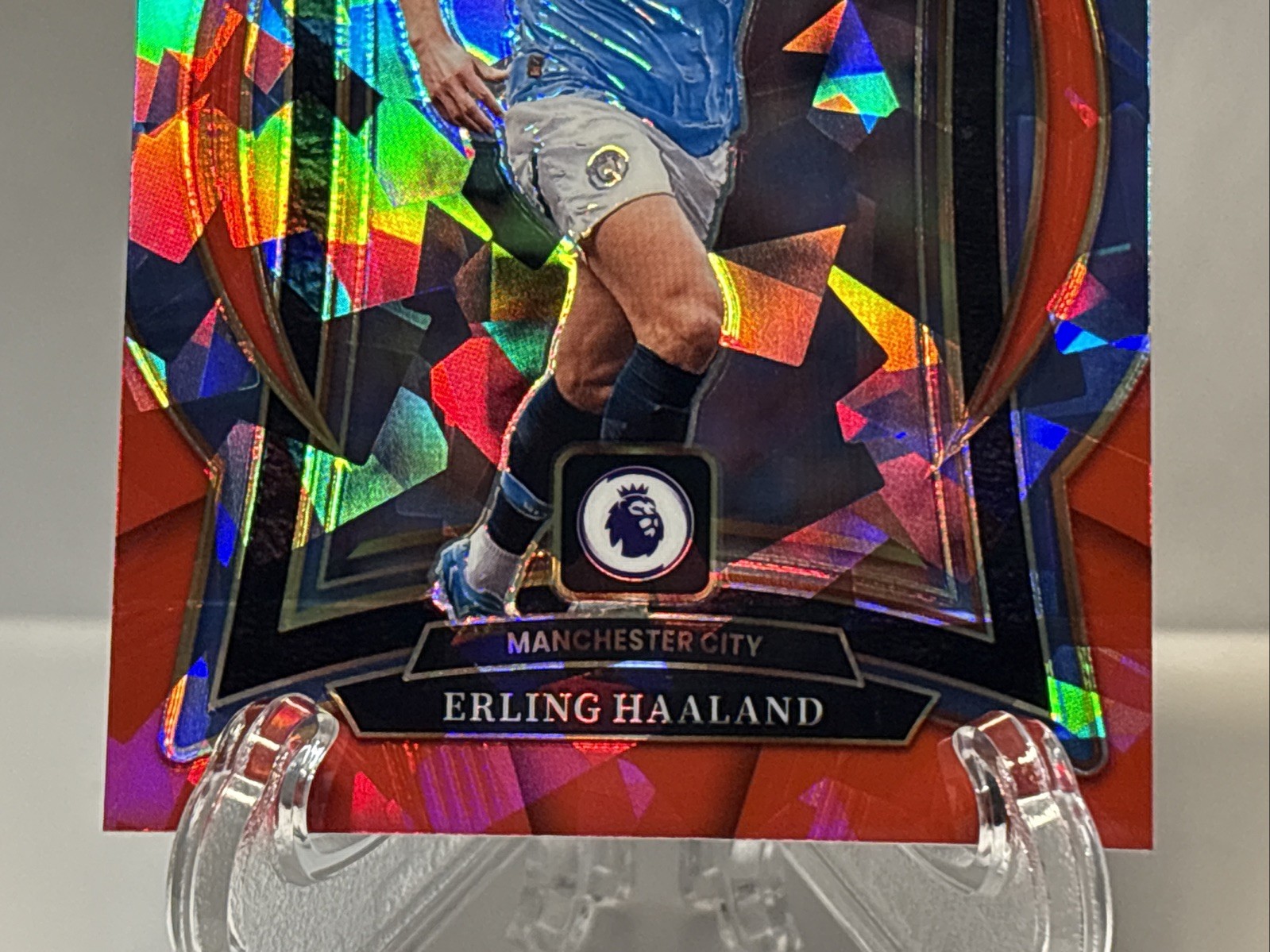 2024 Panini Select Premier League Erling Haaland Terrace Level Red Ice Prizm #51 view 3