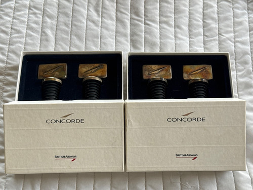 (2) Concorde British Airways Silver Wine stopper/Rubber Bottom Sets