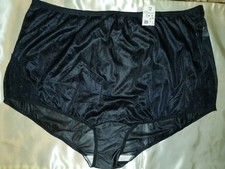 Vintage Cabernet Black Nylon Floral Lace Mushroom Gusset Granny Panties 3X NWT